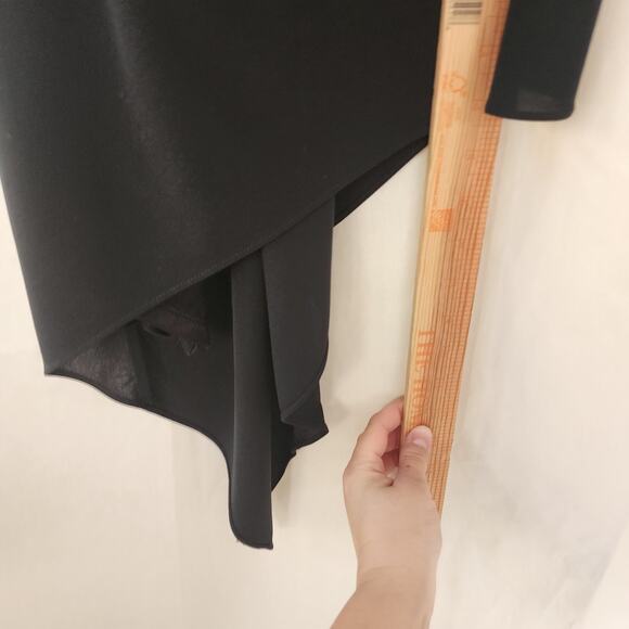 David Meister Black Halter Dress Size 2 Party Asymmetrical Hem Y2K Whimsygoth - Picture 7 of 10